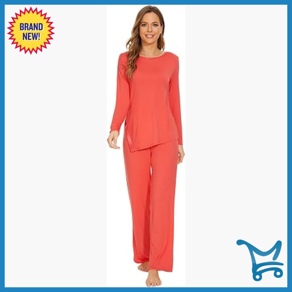 Super Soft Bamboo Viscose Pajama Set Long Sleeve Lounge Wear S-Xxl